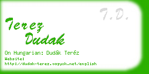 terez dudak business card